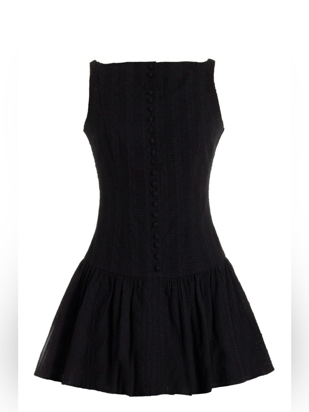 Mirror Palais Black Sleeveless Button-Front Mini Dress